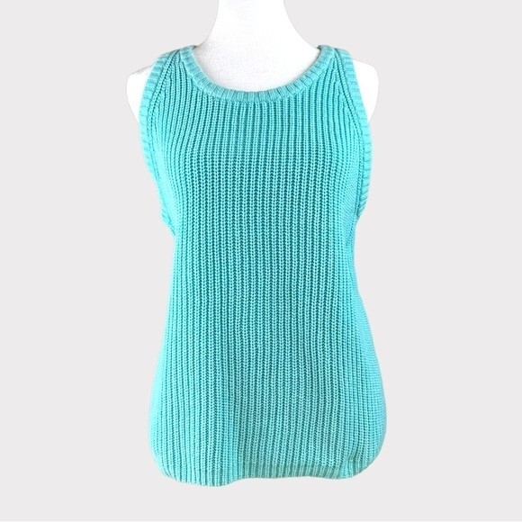 525 America Sleeveless Sweater - beautiful teal color - Size Medium - Picture 2 of 6
